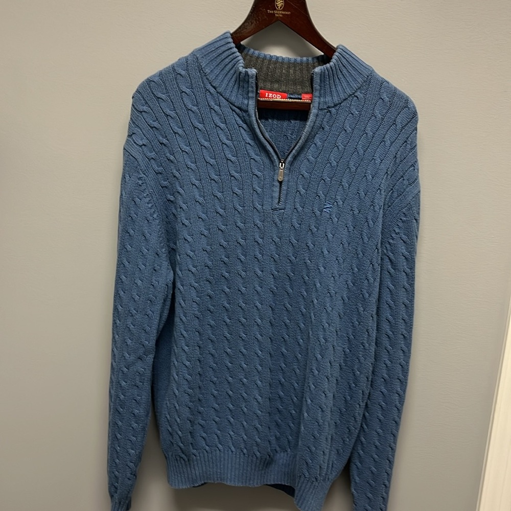 Men’s Izod Zip-Up Cable Knit Sweater
